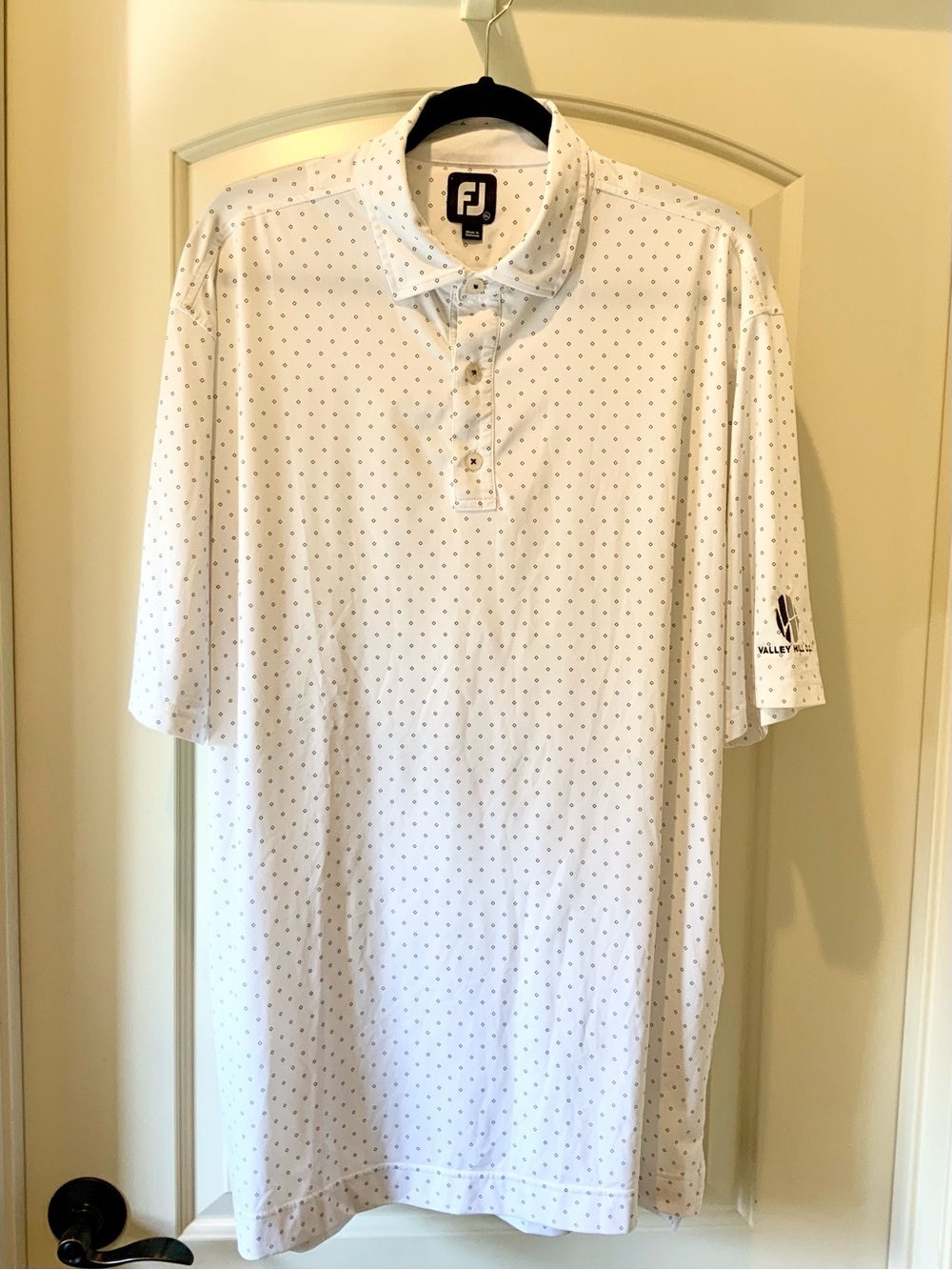 FootJoy White Polo with Subtle Microdot Print